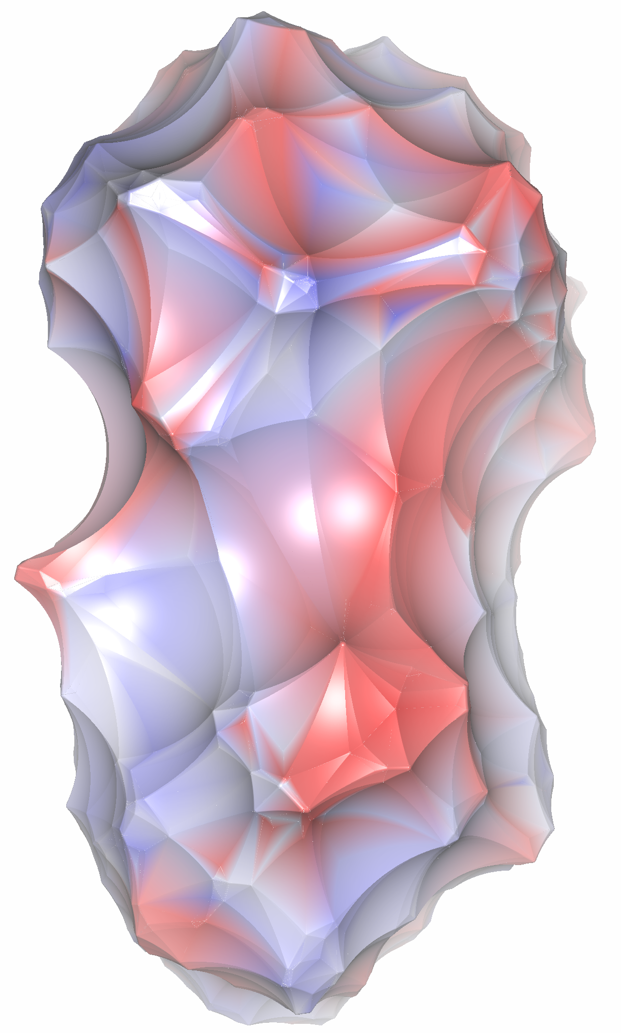 Molecular surface of a ribosomal sub-unit, large probe.